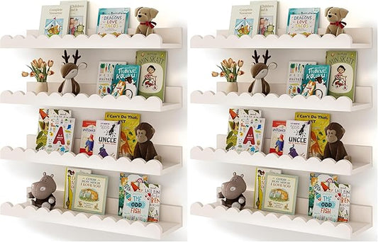 Shario Nursery Book Shelves, Scalloped Shelves, Wall Book Shelves by Shario