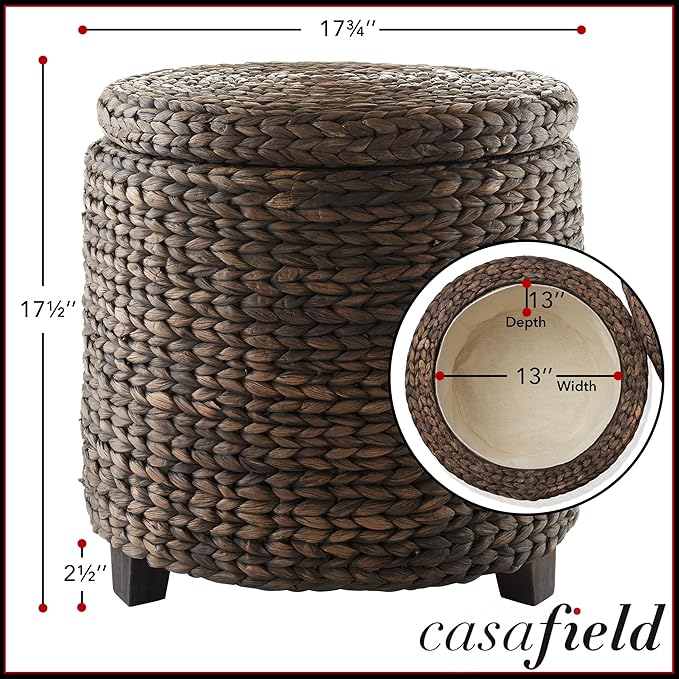 Casafield 17" Round Storage Ottoman - Image 3