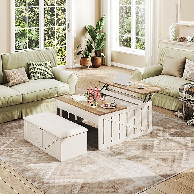 HUAHUU Coffee Table, 31.5 Lift Top Coffee Tables - Image 8