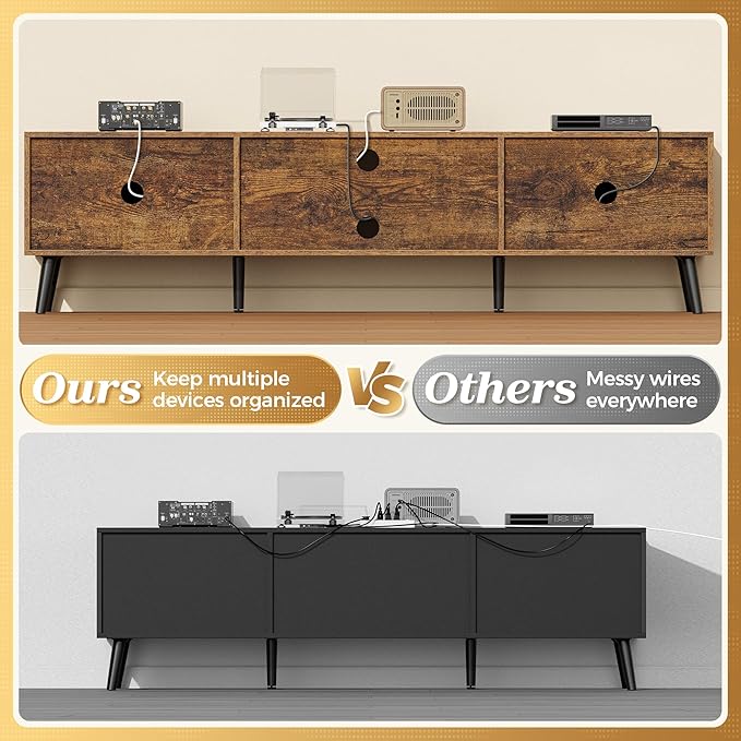 SUPERJARE 70.9 Inch TV Stand for 65, 75 Inch TV, Entertainment Center - Image 5