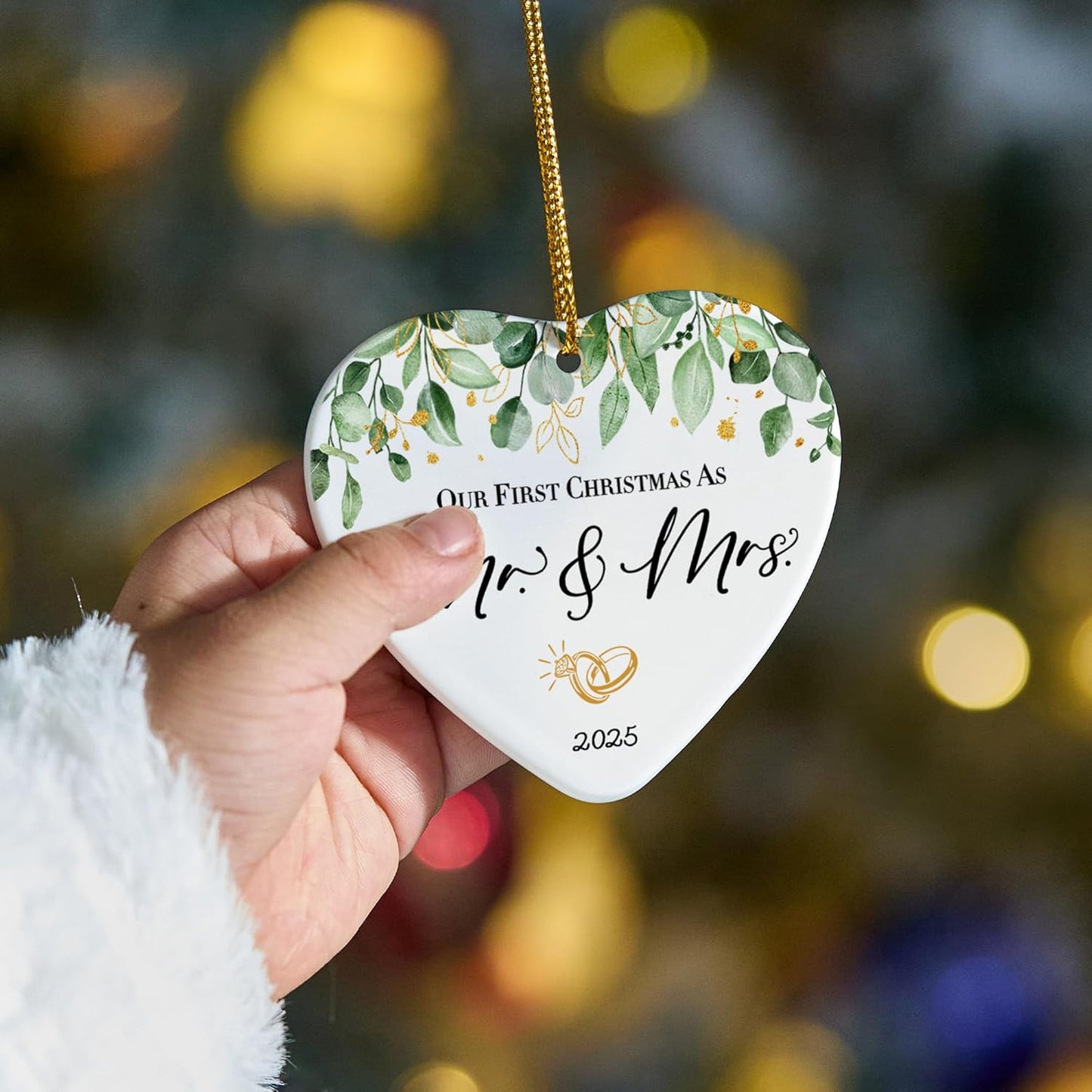 Wedding Gifts for Couples 2025,First Christmas Married Ornament 2025 Mr and Mrs Gifts,Bridal Shower Gift,Just Married Gift for Newlywed Couple Bride