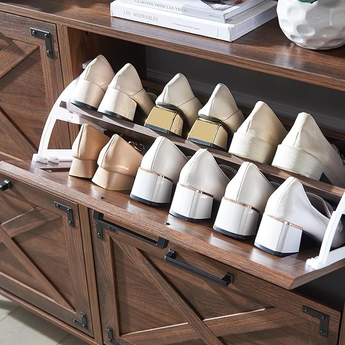 Barnyatoh Shoe Storage Cabinet, Farmhouse Shoe Organizer - Image 8