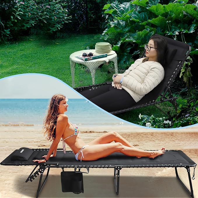Oversized Padded Outdoor Folding Lounge Chair - Image 6