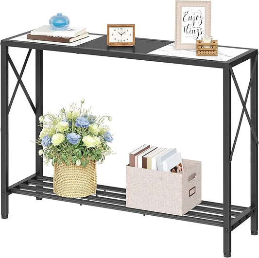Tajsoon Console Table 41.8”, 2-Tier Entryway Table, Narrow Sofa Table by Tajsoon