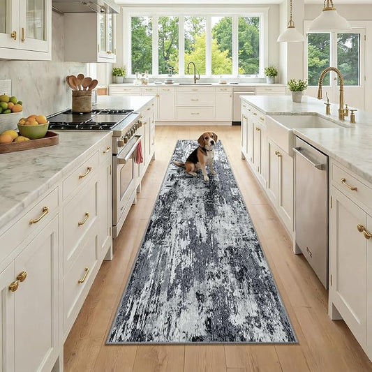 RELEANY Washable Area Rugs 2x9 Non-Slip Modern Abstract Soft by RELEANY
