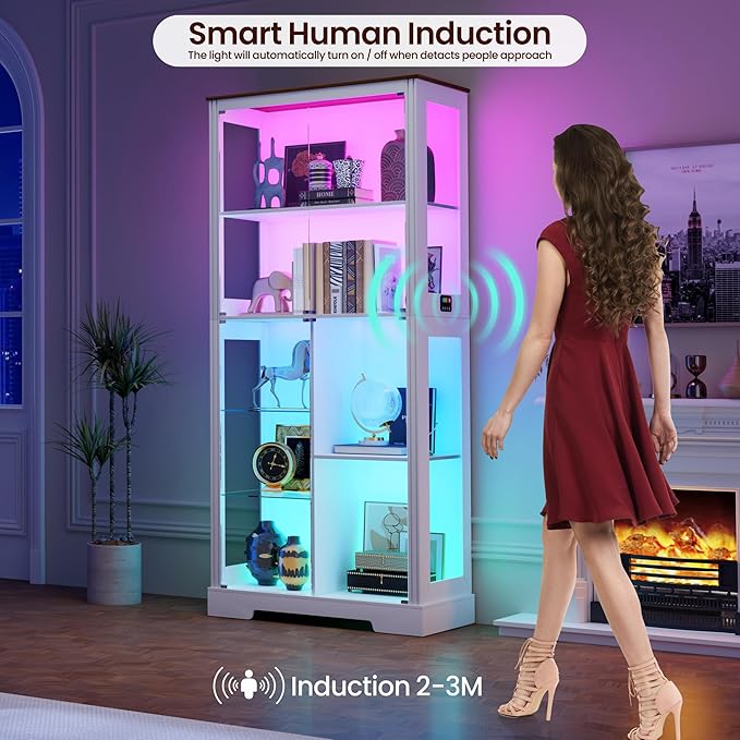 71” Glass Display Cabinet with RGB Light - Image 5