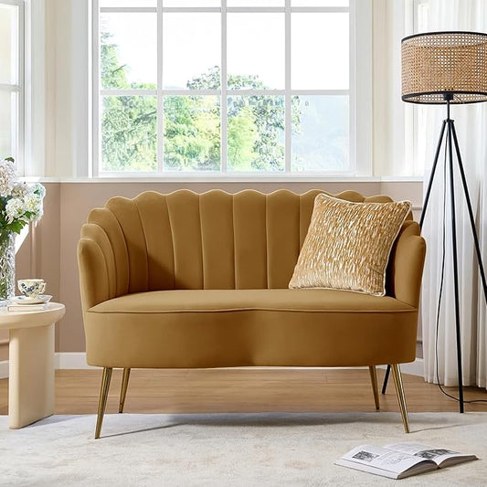 HULALA HOME Modern Velvet Loveseat Sofa by HULALAHOME