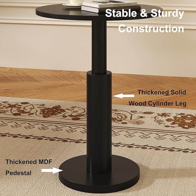 LAATOOREE Round Side Tables Set of 2, Pedestal Drink Table, Spacious Top - Image 6