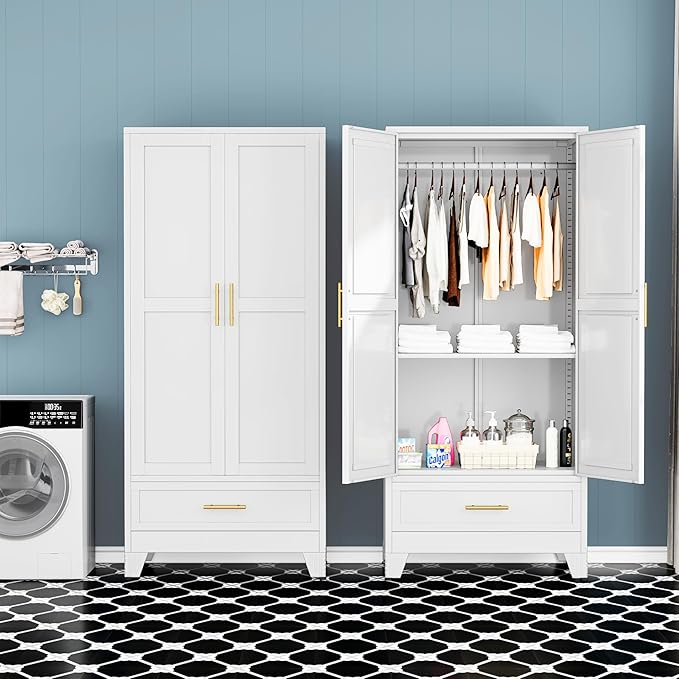 GAIOUS Steel Armoire Wardrobe Closet - Image 7