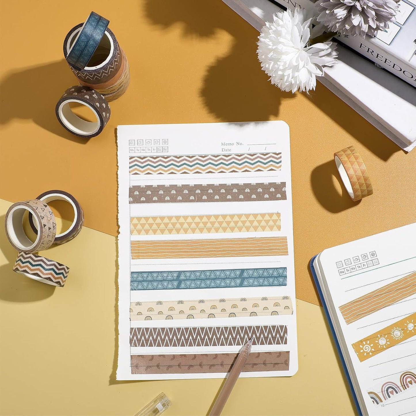 TaoBary 33 Rolls Holiday Plaid Washi Tape, 15 mm Seasonal Washi Tape Set Bohemian Colorful Vintage Cute for Card Wrapping Craft(Charming Style)