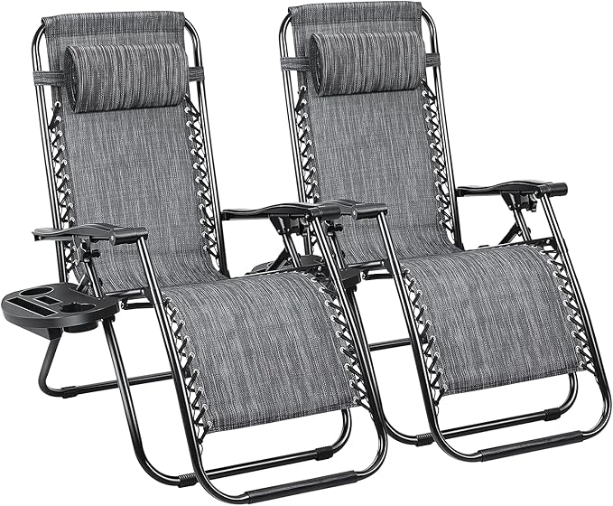 Devoko Patio Zero Gravity Chair Outdoor Folding Adjustable Reclining Chairs - Image 10