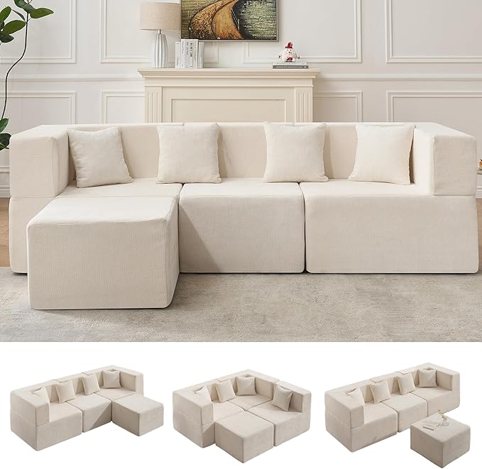 MONVANE 103'' Modular Sectional Sofa, Cloud Sectional Couch by MONVANE