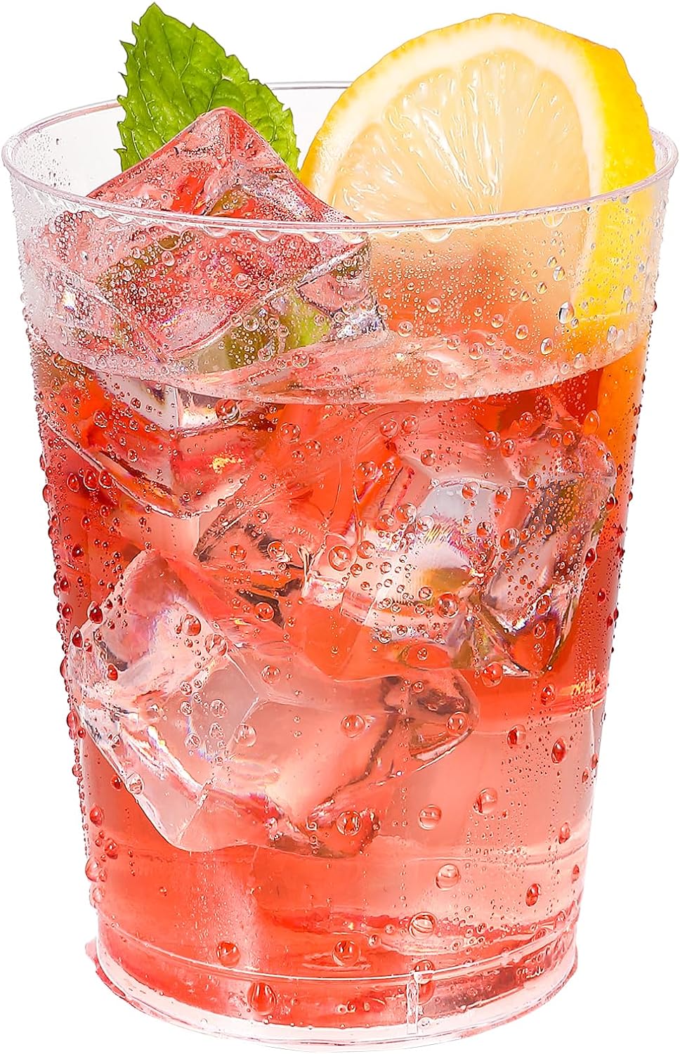 JOLLY CHEF 10 oz Clear Disposable Plastic Cups 200 Pack, Clear Plastic Cups Tumblers, Heavy duty Party Glasses, Disposable Cups for Wedding, Thanksgiving, Christmas Party