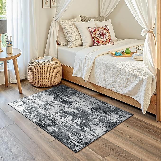 RELEANY Washable Area Rugs 3'x5' Non-Slip Modern Abstract Soft - Image 3