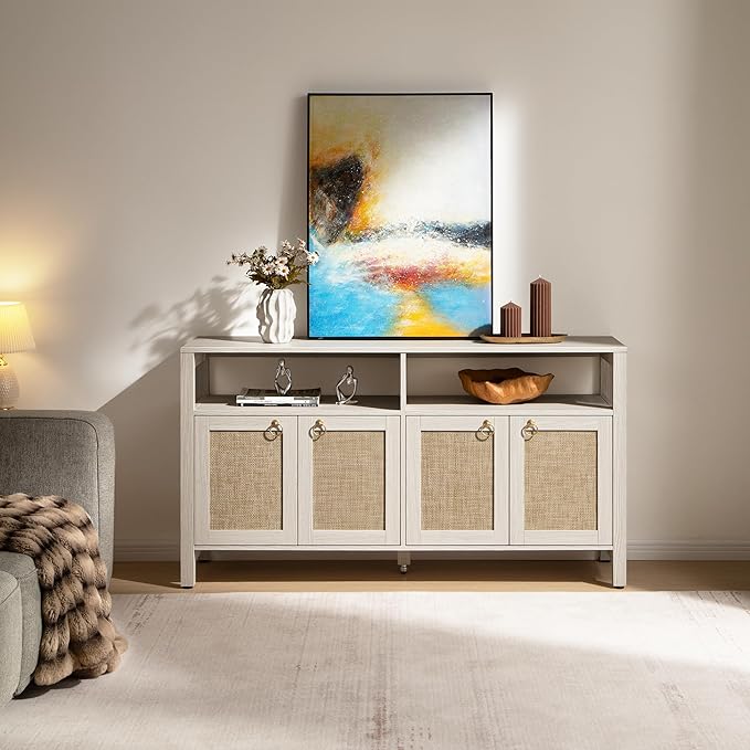 SICOTAS Rattan TV Stand for Television up to 120" - Image 7