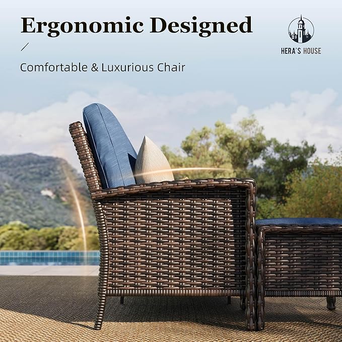 HERA'S HOUSE Outdoor Wicker Swivel Chairs - Image 6