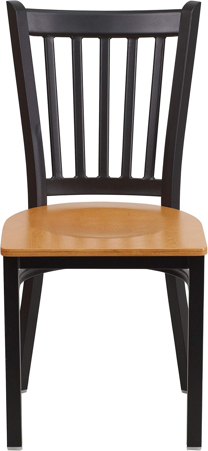 Flash Furniture HERCULES Series Black Vertical Back Metal Restaurant Chair - Image 7