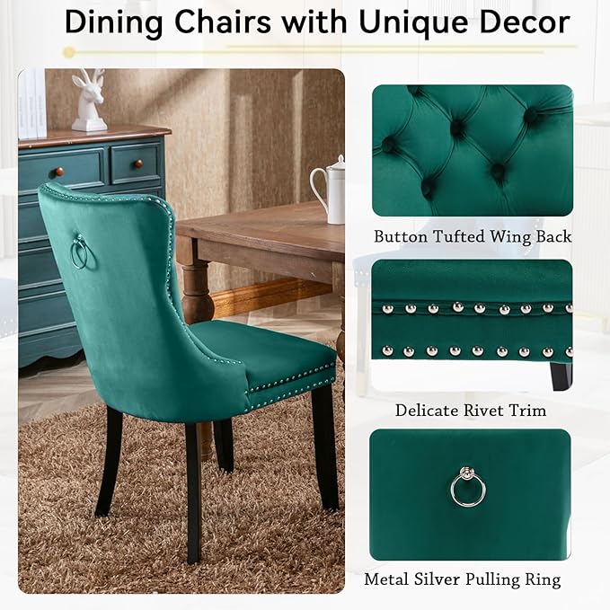 Henf 63"-79" Dining Table Set for 6, 7 Pieces Extendable Dining Table and 6 - Image 6