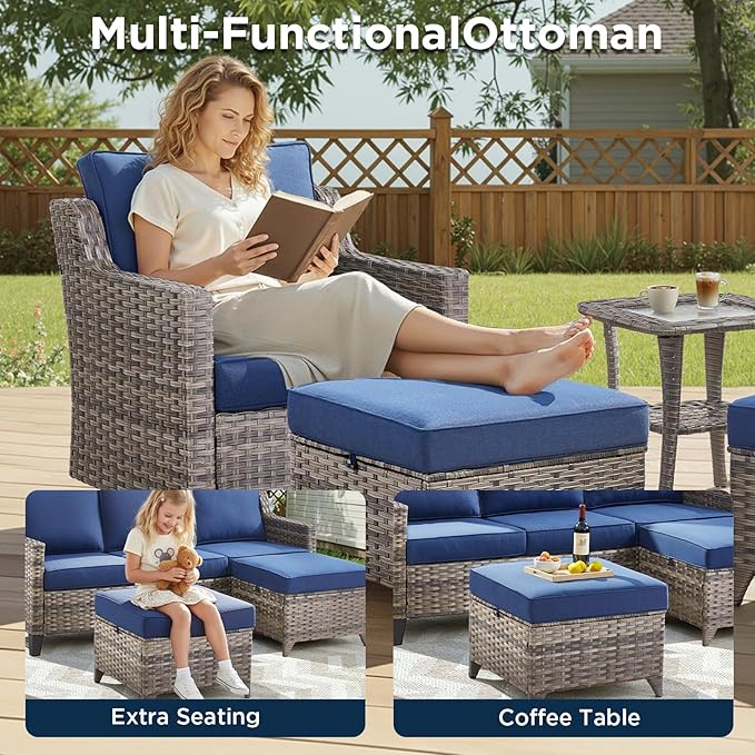 Buenhomino Outdoor Patio Furniture Set-PE Wicker Sofa Couch - Image 3