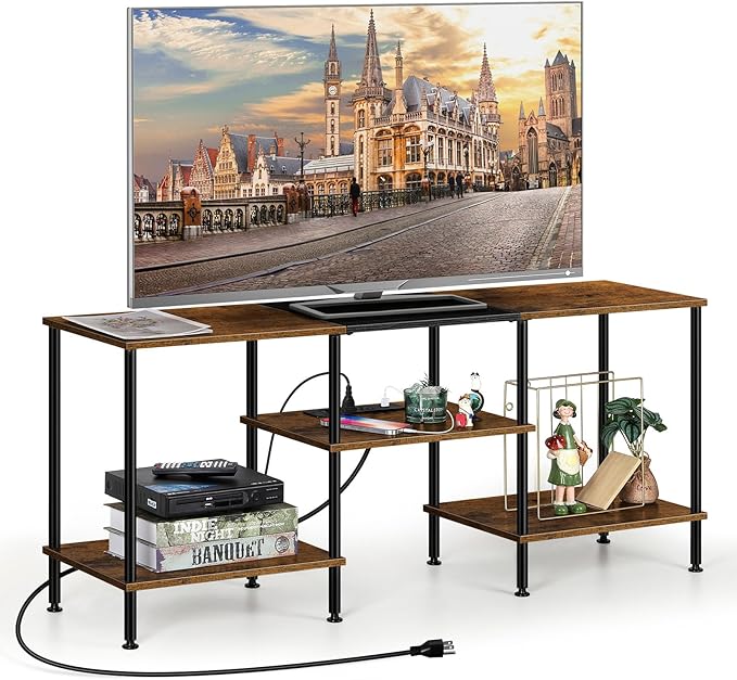 OYEAL Small TV Stand for Bedroom up to 50 inch Farmhouse TV Media Entertainment - Image 9