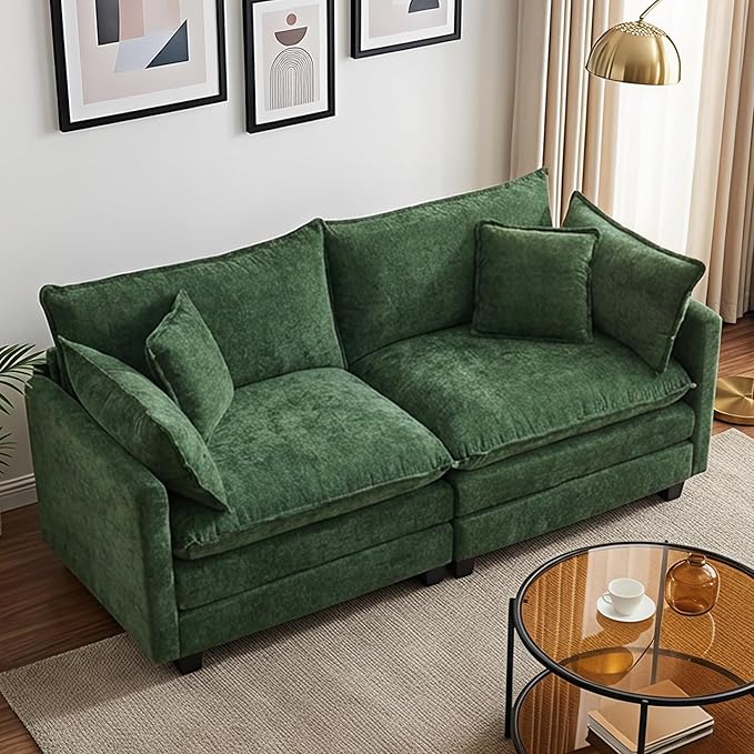 78" Modular Sectional Sofa, Cloud Couch Loveseat Sofa, Deep Seat Washable by Unknown