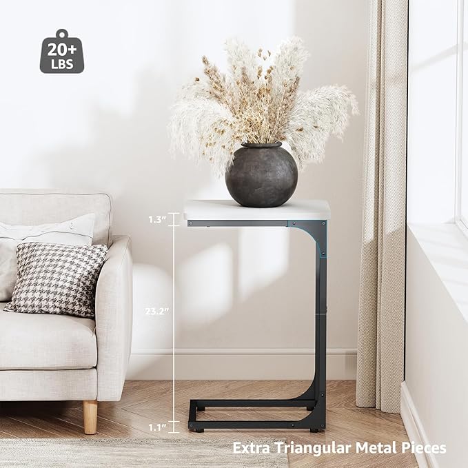 QEEIG C Table Side Table Set of 2 Living Room Sets C Shaped Couch Tray End - Image 3