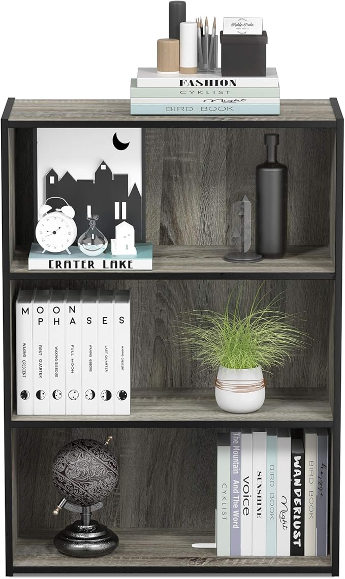 Furinno PASIR Book Shelf, 3-Tier Bookshelf, Storage Shelves Bookcase, 9.7 x - Image 5