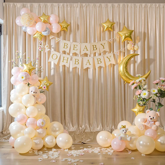 10x10 ft Champagne Sequin Backdrop Curtain Panels for Parties, Wrinkle Free Glitter Photo Backdrop Drapes 2 Panels 5x10FT Shimmer Back Drop Cloth for Wedding Birthday Christmas Photography Background