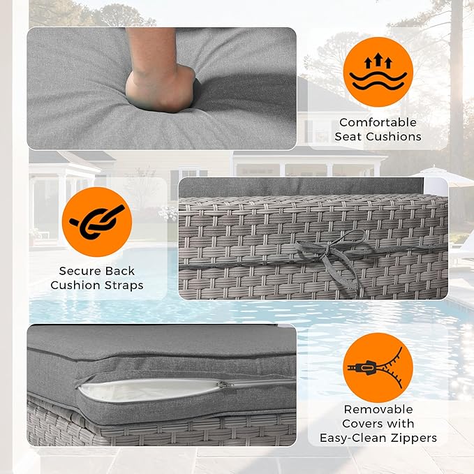 10-Seat Outdoor Wicker Patio Furniture Set - Image 6