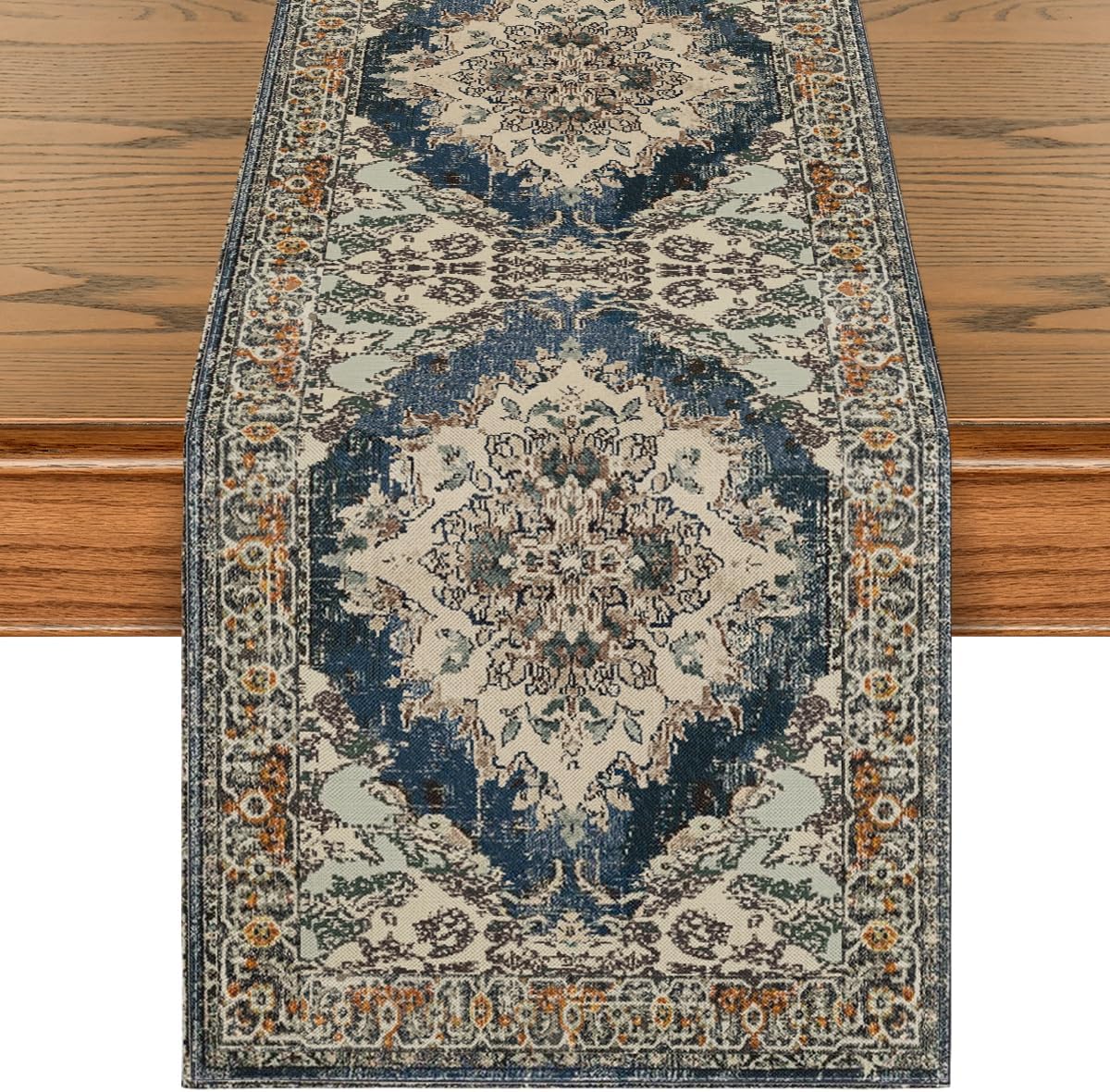 Artoid Mode Boho Bohemia Style Black Table Runner, Country Rustic Farmhouse Magical Fall Kitchen Dining Table Decoration for Home Party Decor 13x72 Inch