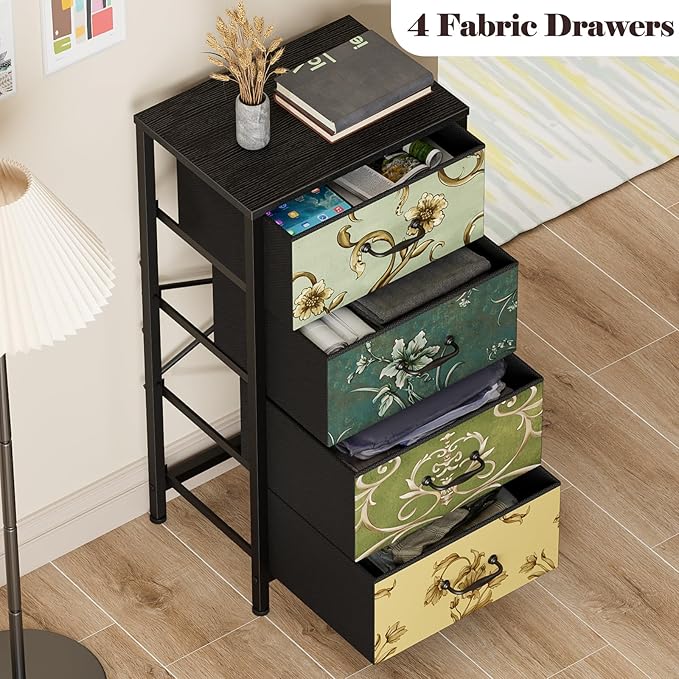 Furnulem 4 Drawer Dresser, Vertical Nightstand - Image 7