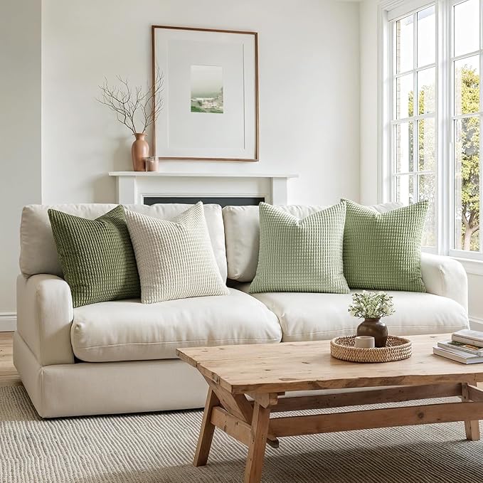MIULEE Modern Farmhouse Decorative Spring Pillow Covers 20x20 Inch Set of 4 - Image 6