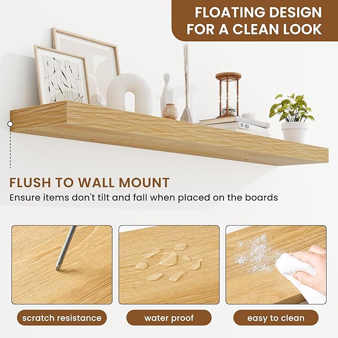 fuqing Floating Shelves for Wall, Wall Mounted Wood Floating Shelf - Image 5