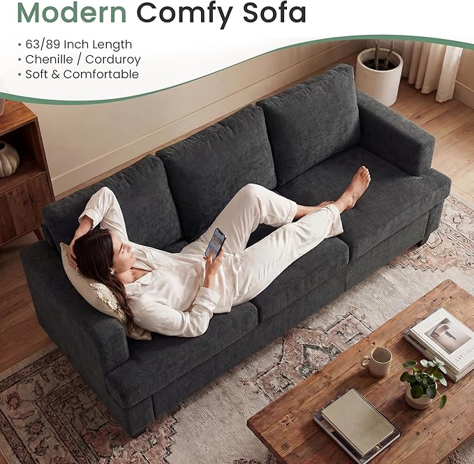 YOUDENOVA Sofa Couch, 3 Piece Set Comfy Sofa, 2 Loveseat & 3 Seater Sofa - Image 5