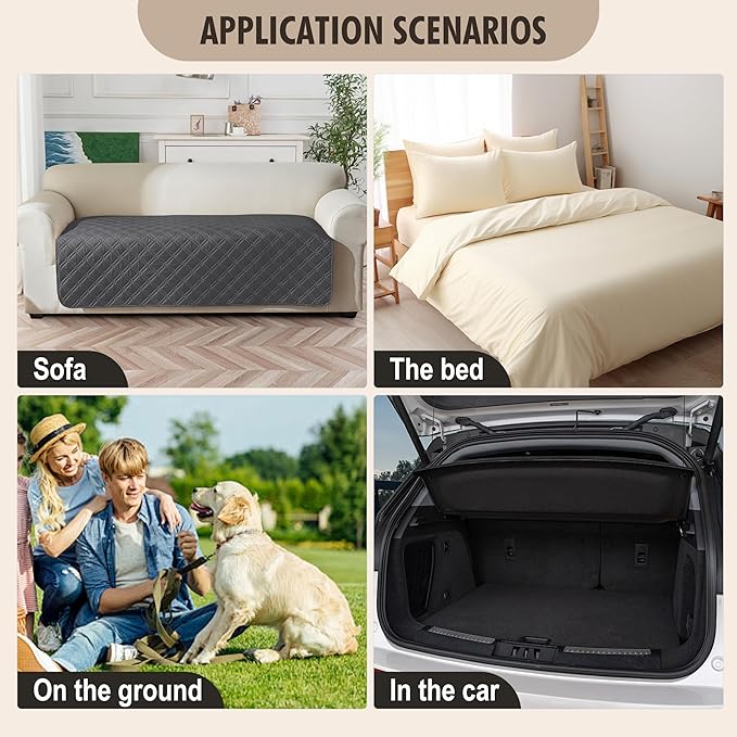 Genina Waterproof Couch Cover, Washable Anti-Slip 86.6 inch Sofa Covers - Image 6