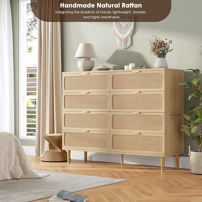 GarveeHome Rattan 8 Drawer Dressers - Image 7
