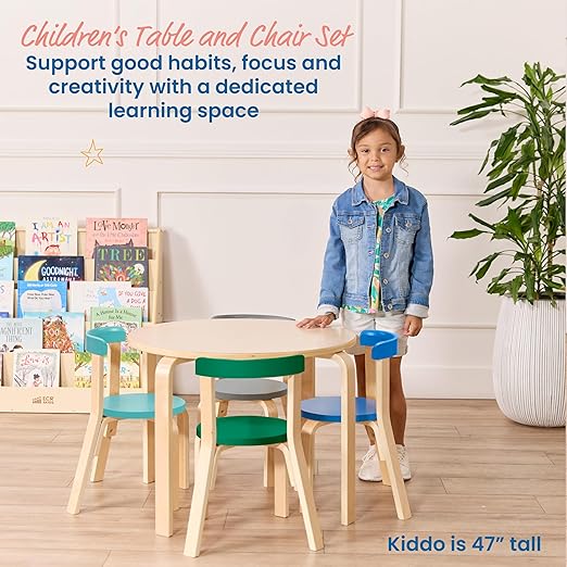 ECR4Kids Bentwood Table and Curved Back Chair Set, Kids Furniture, Contemporary - Image 3