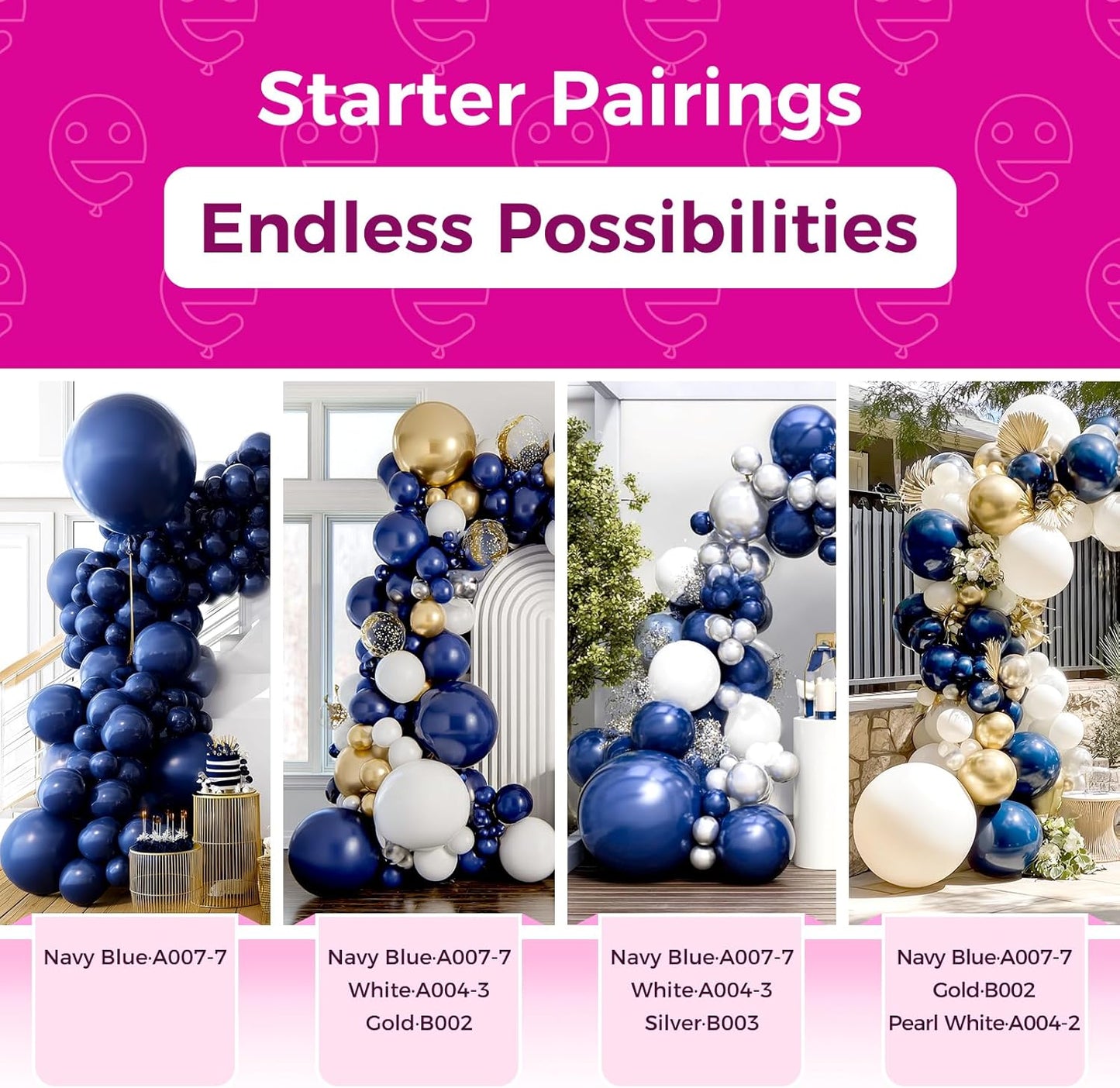 Bezente Navy Blue Latex Party Balloons - 150 Pack 5 inch Matte Small Dark Blue Helium Balloons for Birthday Bridal Shower Graduation Wedding Party Decorations