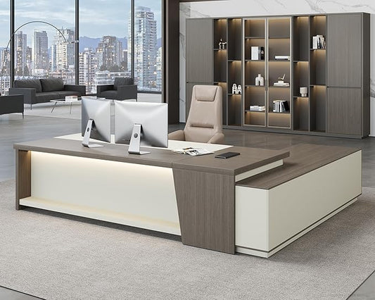 79" L-Shaped Executive Desk by ANZHAP-SmartOfficeSolutions