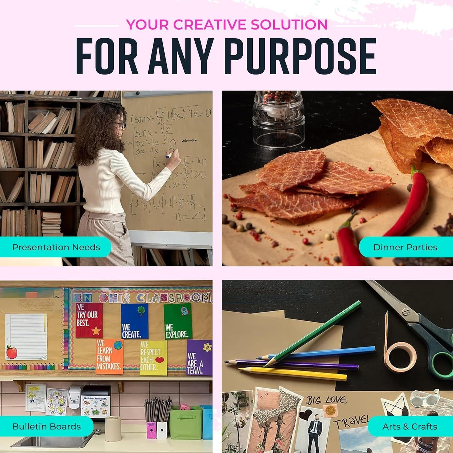 Bryco Goods Brown Kraft Paper Roll - 18" x 1200' (14,400") - Made in USA - Ideal for Gift Wrapping, Packing, Moving, Postal, Shipping, Parcel, Wall Art, Crafts, Bulletin Boards, Floor or Table Cover