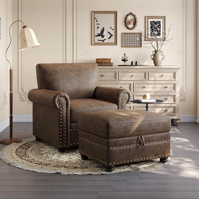 ONBRILL Faux Leather Ottoman - Image 6
