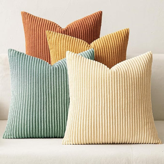 MIULEE Boho Farmhouse Throw Pillow Covers 18x18 Inch Set of 4 Summer Modern by MIULEE