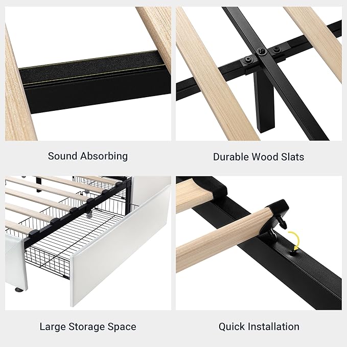 Allewie Upholstered Full Size Platform Bed Frame - Image 8