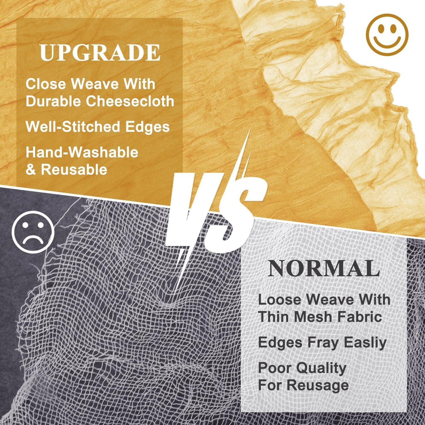 Asee'm 6pcs Cheesecloth Table Runner 120 Inches Long Gold Boho Gauze Cheese Cloth Runner 10FT Rustic Sheer Table Runners for Christmas Wedding Party Baby Shower Spring Easter Decoration