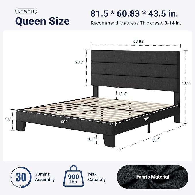 Allewie Queen Size Platform Bed Frame - Image 2