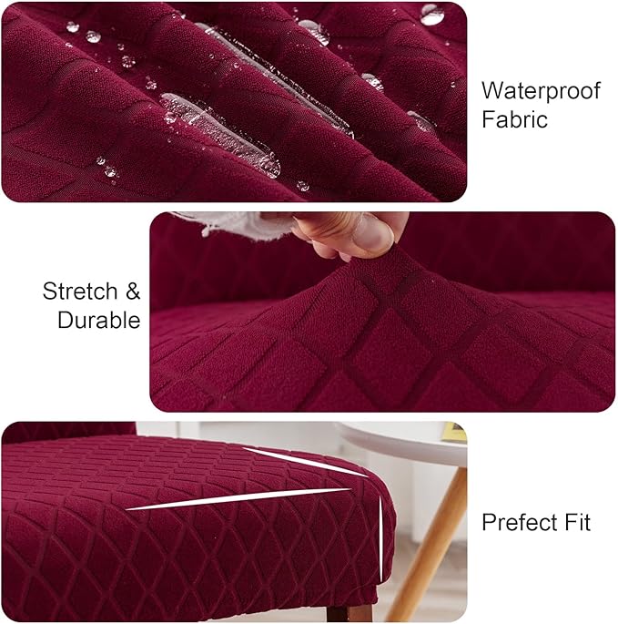 Genina Waterproof Chair Covers for Dining Room, Stretch Jacquard Dining Chair - Image 3