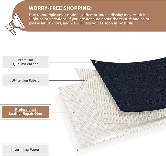 ONine Leather Repair Patch，Self-Adhesive Couch Patch，Multicolor Available - Image 2