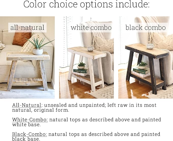 Doug and Cristy Designs Aztec A-Frame Side Table; Reclaimed Wood End Table - Image 4