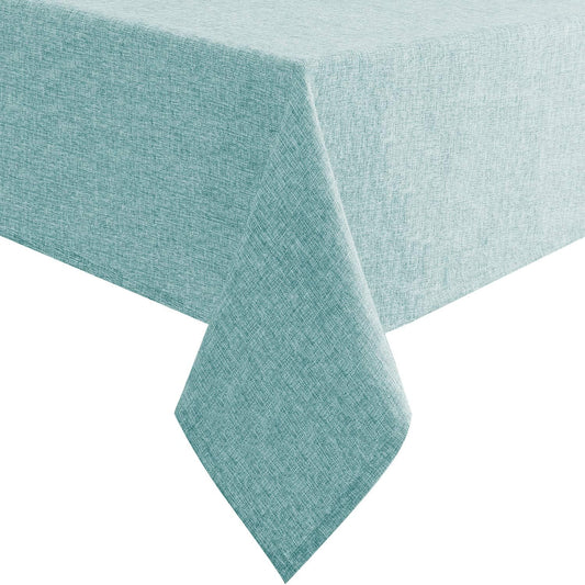 Hiasan Faux Linen Square Tablecloth - Wrinkle and Stain Resistant Washable Table Cloth for Kitchen Dining Room Holiday Table Cover for Party Dinner, Aqua, 60 x 60 Inch