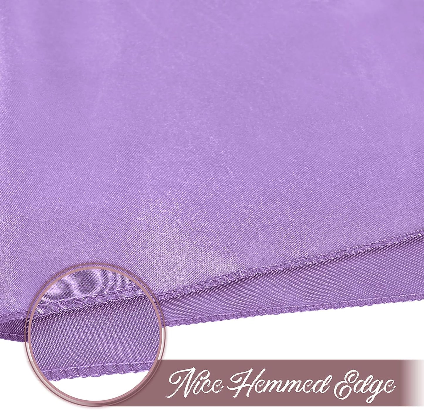 50 Pieces Lavender Satin Napkins, 17" x 17" Square Table Napkins, Silky Soft Smooth Washable Napkins for Restaurant, Weddings, Dinner, Party Decoration
